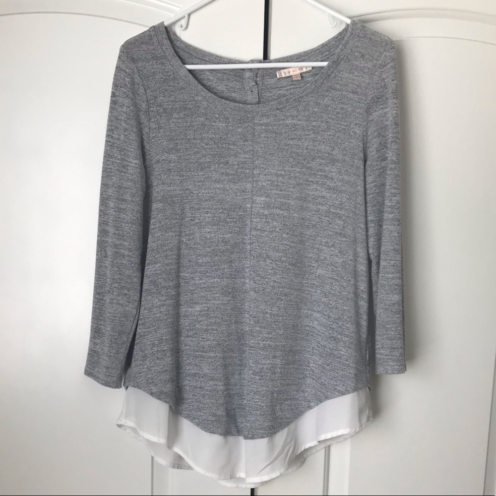 Skies are blue medium grey sweater